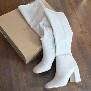 Steve Madden Cream Over the Knee Boots